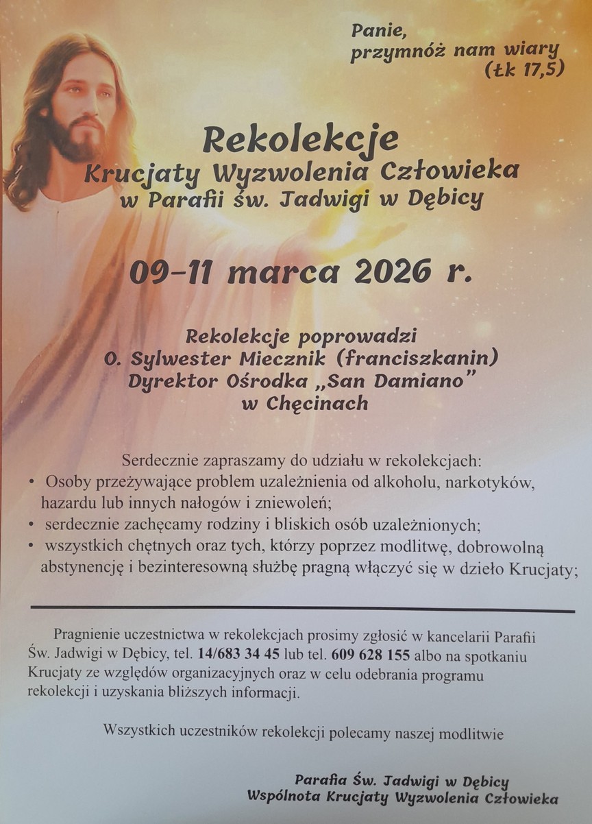 Rekolekcje Krucjaty Wyzwolenia Człowieka w Parafii św. Jadwigi w Dębicy